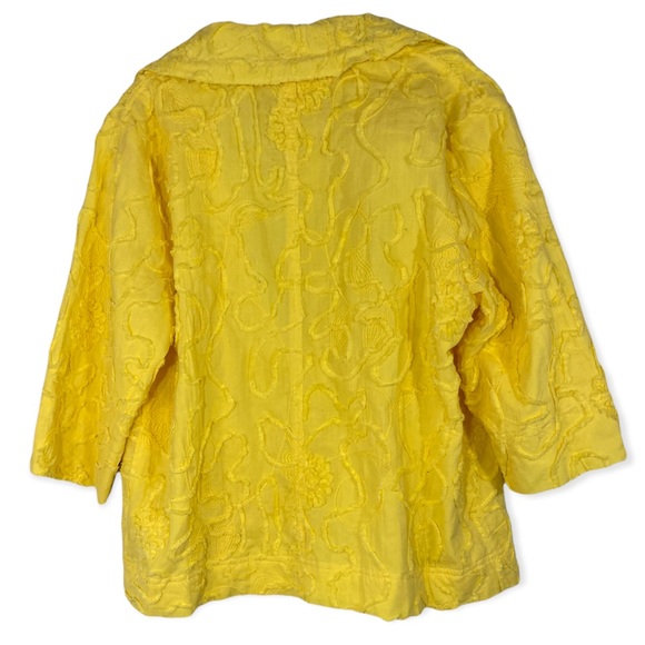 Susan Graver Women's Yellow Textured Zip Up Jacket Size M - Picture 3 of 4